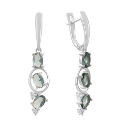 Серебряные серьги с топазом Лондон Блю 2.013ct