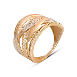 Золотое кольцо с фианитами 1.18ct