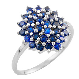 Серебряное кольцо с сапфиром nano 0.983ct