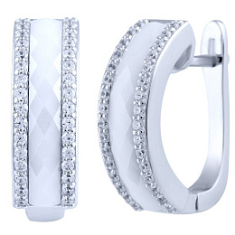 Silver earrings with ceramics