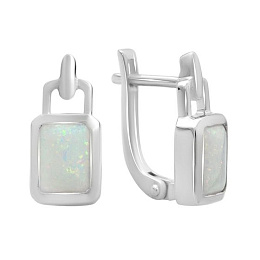 Серебряные серьги с опалом 1ct