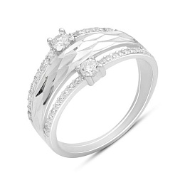 Серебряное кольцо с фианитами