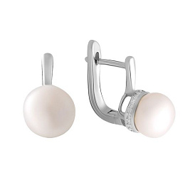 Серебряные серьги с жемчугом 10.3ct