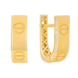 Золоті сережки з фіанітами 0.4ct