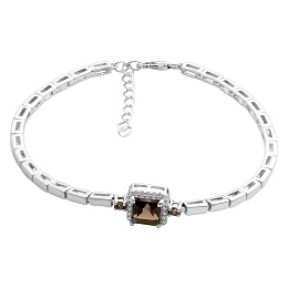 Серебряный браслет с раухтопазом (дымчатым кварцем) 1.38ct