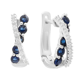 Срібні сережки із сапфіром nano 1.12ct