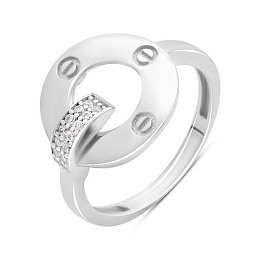 Золота каблучка з фіанітами 0.14ct