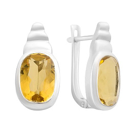 Срібні сережки з цитрином nano 5.625ct