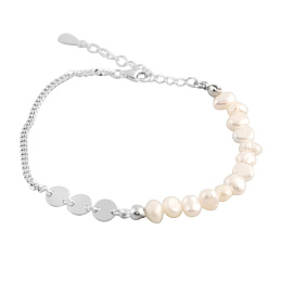 Срібний браслет з перлами бароковими