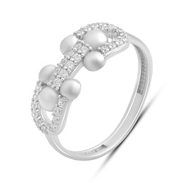 Срібна каблучка з фіанітами 0.32ct