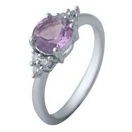 Серебряное кольцо с аметистом 1.407ct