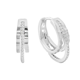 Silver Earrings with Cubic Zirconia