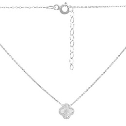 Silver necklace with phianites