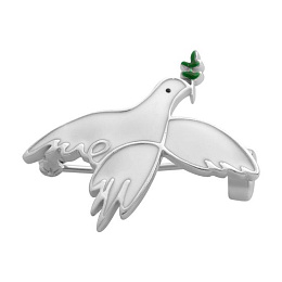 Silver brooch with enamel