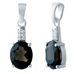 Серебряная подвеска с раухтопазом (дымчатым кварцем) 2.203ct