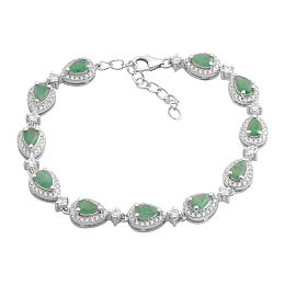 Серебряный браслет с изумрудом 7.445ct