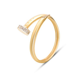 Золота каблучка з фіанітами 0.22ct