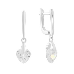 Серебряные серьги с фианитами