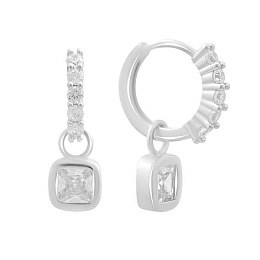 Silver Earrings with Fianites