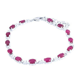 Серебряный браслет с рубином 9.017ct