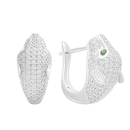 Серебряные серьги с фианитами