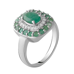 Серебряное кольцо с изумрудом 1.833ct