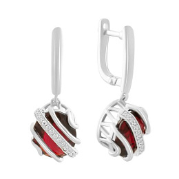 Silver earrings with garnet 8.463ct