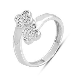 Срібна каблучка з фіанітами 0.32ct