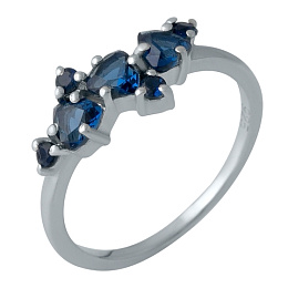 Серебряное кольцо с сапфиром nano 0.742ct