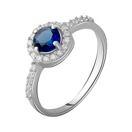 Silver ring with a 0.748-carat nano sapphire