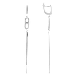 Серебряные серьги с фианитами