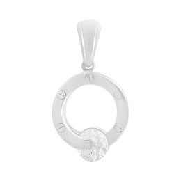 Silver pendant with cubic zirconia