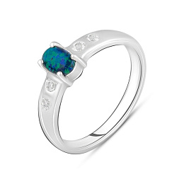 Silver ring with opal 0.396ct