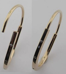 Золотой браслет с фианитами 0.12ct