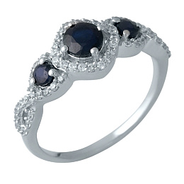 Срібна каблучка із сапфіром 1.461ct