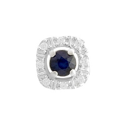 Срібна підвіска з сапфіром 0.48ct, фіанітами