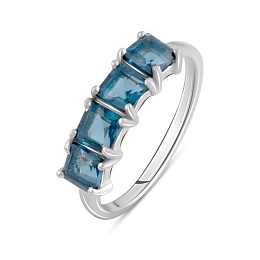 Серебряное кольцо с топазом Лондон Блю 1.22ct