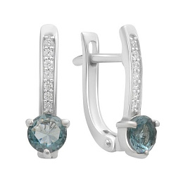 Серебряные серьги с топазом Лондон Блю 1.025ct