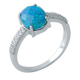 Silver ring with a 1.237-carat opal