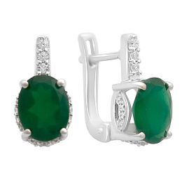 Серебряные серьги с агатом 3.783ct