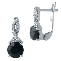 Серебряные серьги с сапфиром 2.555ct