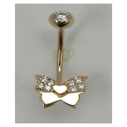 Sterling silver piercing with 0.12ct fianites