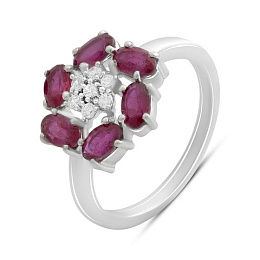 Серебряное кольцо с рубином 2.043ct