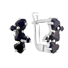 Серебряные серьги с сапфиром 2.042ct