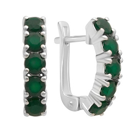 Серебряные серьги с агатом 1.33ct