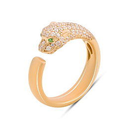 Золота каблучка з фіанітами 0.71ct