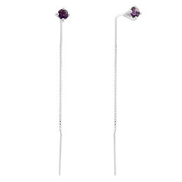 Срібні сережки з аметистом 0.482ct