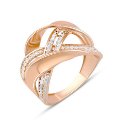 Золота каблучка з фіанітами 0.7ct