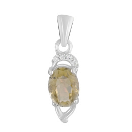 Срібна підвіска з цитрином nano 1.15ct, фіанітами