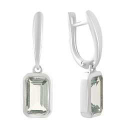 Серебряные серьги с топазом 5.16ct